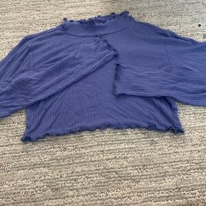 purple cropped turtle neck